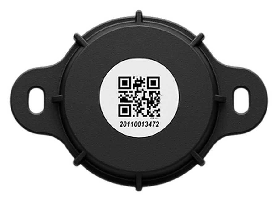 Matrix iQ tracker with mounting tabs and a QR serial label